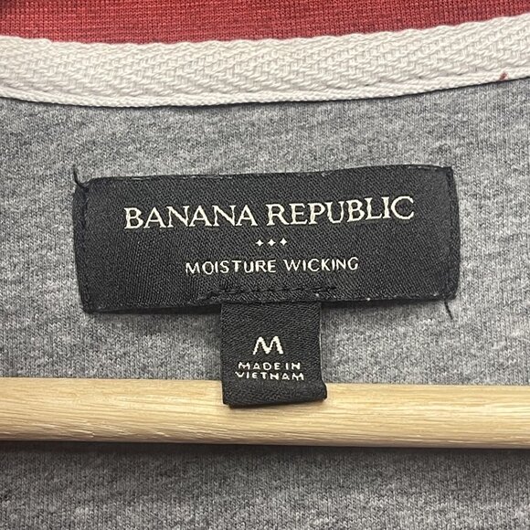 Banana Republic Mens Soft Moisture Wicking LS 1/4 Zip Solid Red Sweater Size M - Picture 2 of 5